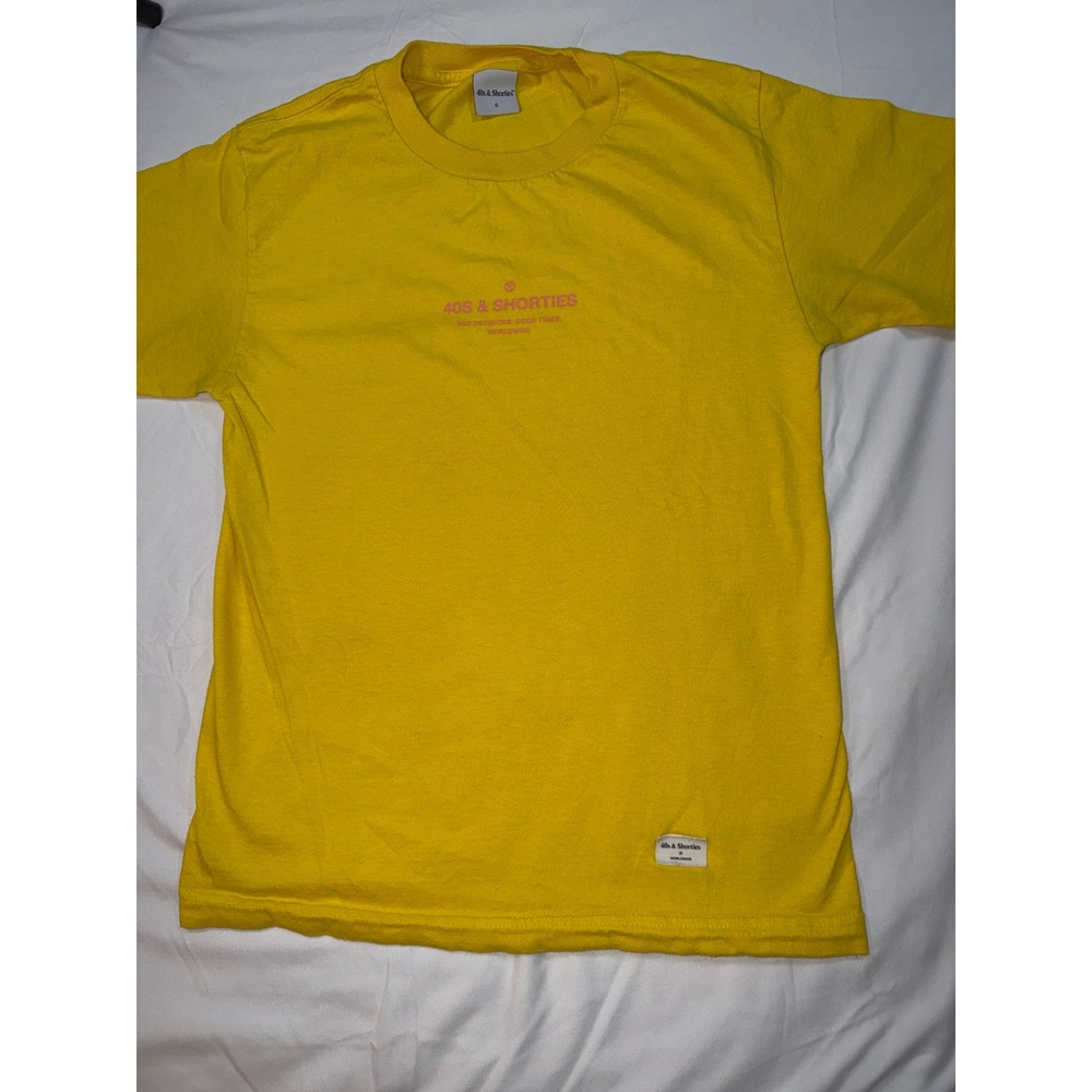 40s & Shorties Mens Yellow Graphic T-Shirt Small Bad Decisions Good Times Tee